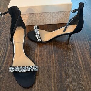 Badgley Mischka Black Heels with Silver Embellishments